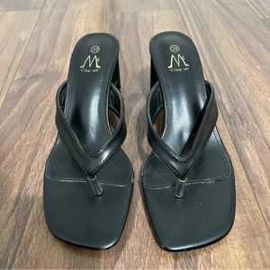 Nasty Gal Faux Leather Thong Heels